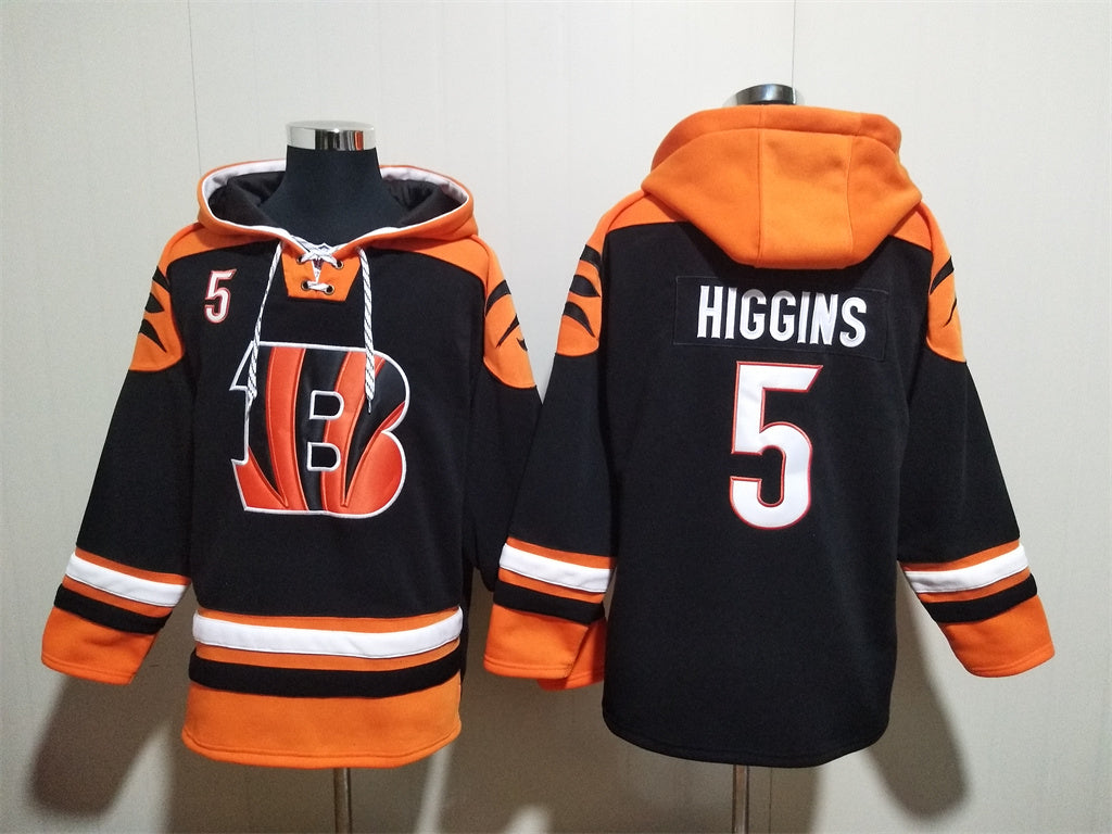 Men's Joe Burrow Cincinnati Bengals Jersey Ageless Must-Have Lace-Up Pullover Hoodie
