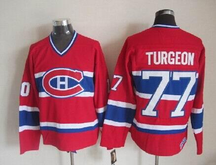 Men's Montreal Canadiens Pierre Turgeon Red Throwback Stitched Hockey Jersey