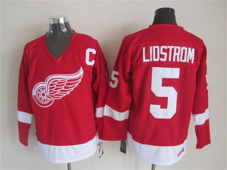 Men's Retro Detroit Red Wings Red CCM Vintage Stitched Hockey Jersey