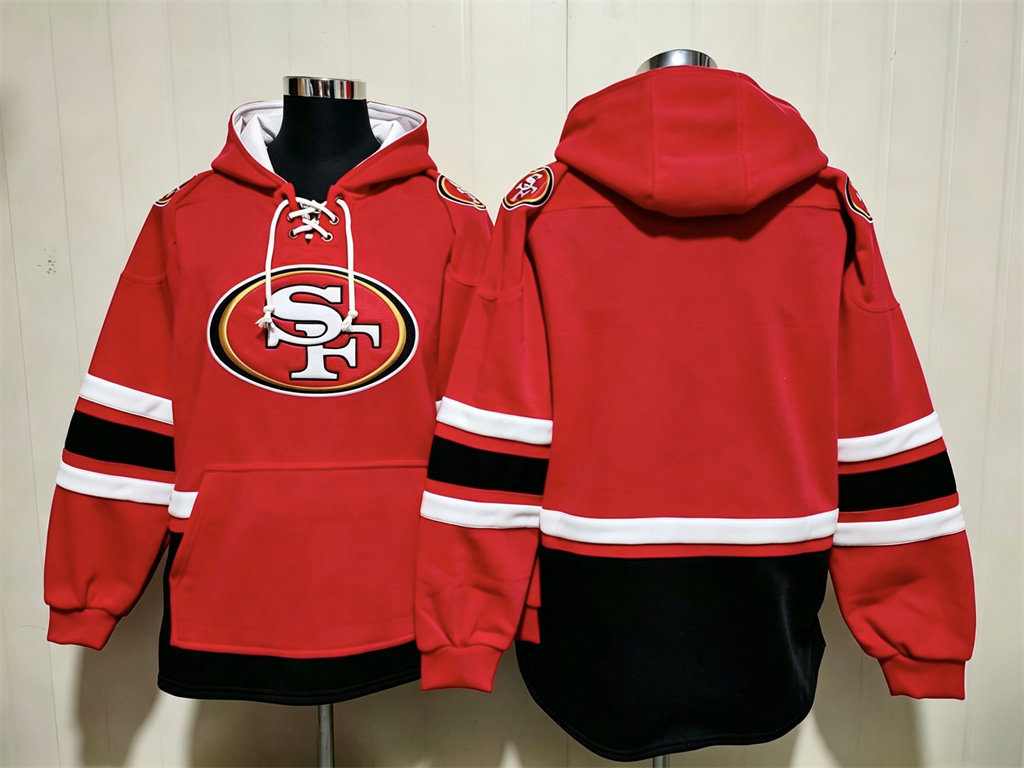 Men's Steve Young San Francisco 49ers Scarlet Ageless Must-Have Pocket Lace-Up Pullover Hoodie