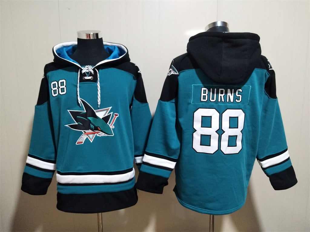 Men's Logan Couture San Jose Sharks Teal Jersey Ageless Must-Have Lace-Up Pullover Hoodie