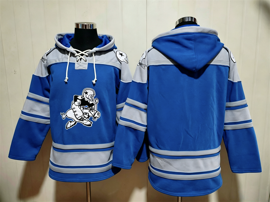 Men's Dak Prescott Dallas Cowboys Blue Ageless Must-Have Lace-Up Pullover Hoodie