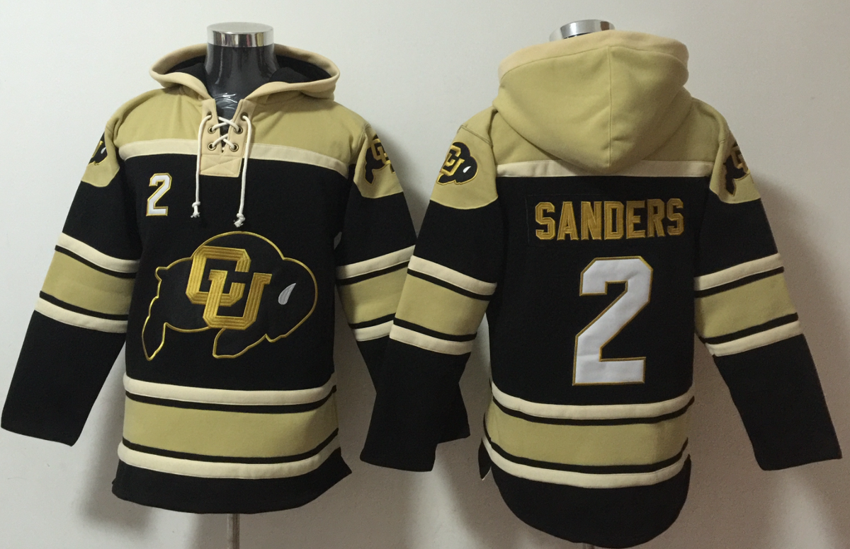 Men's Shedeur Sanders Travis Hunter Colorado Buffaloes Gold Black Pullover Hoodie