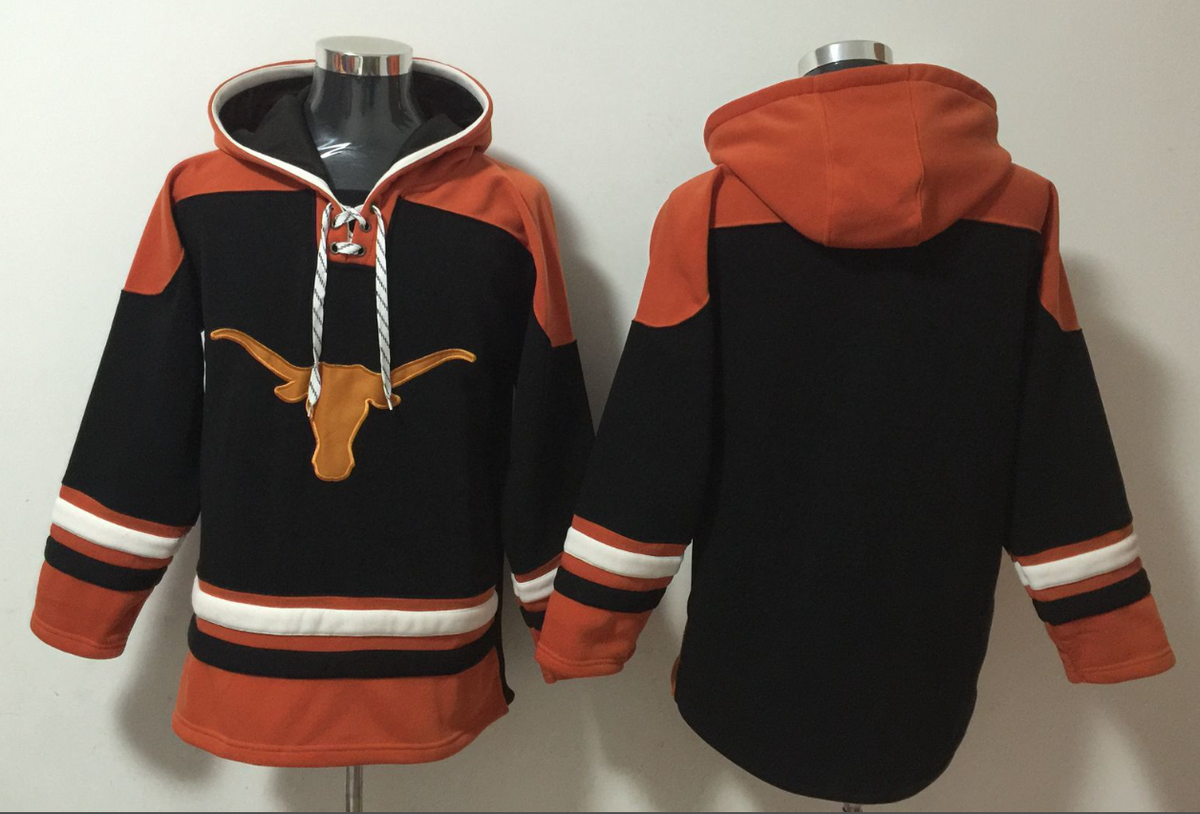Men's Texas Longhorns Black Blank Pullover Hoodie