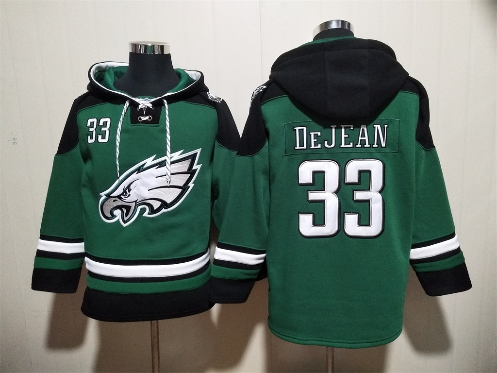 Men's Saquon Barkley Jalen Hurts Philadelphia Eagles Midnight Green Ageless Must-Have Lace-Up Pullover Hoodie