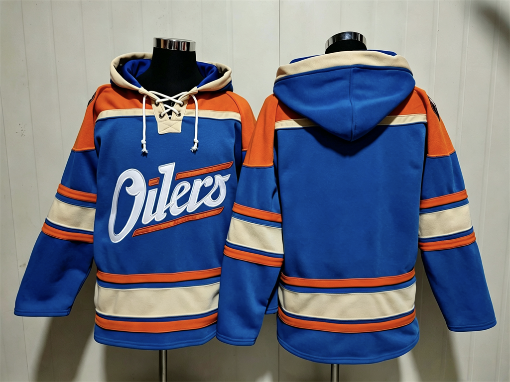 Men's Connor McDavid Edmonton Oilers Alternate Royal Jersey Ageless Must-Have Lace-Up Pullover Hoodie