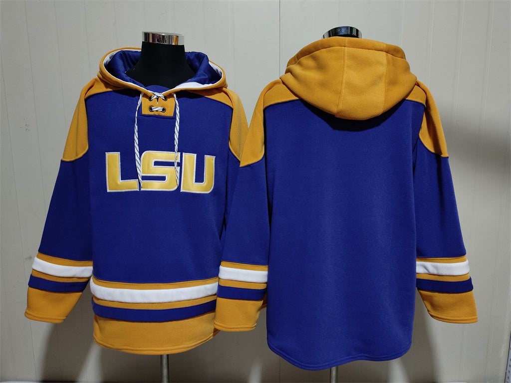Men's LSU Tigers Blank Purple Pullover Hoodie