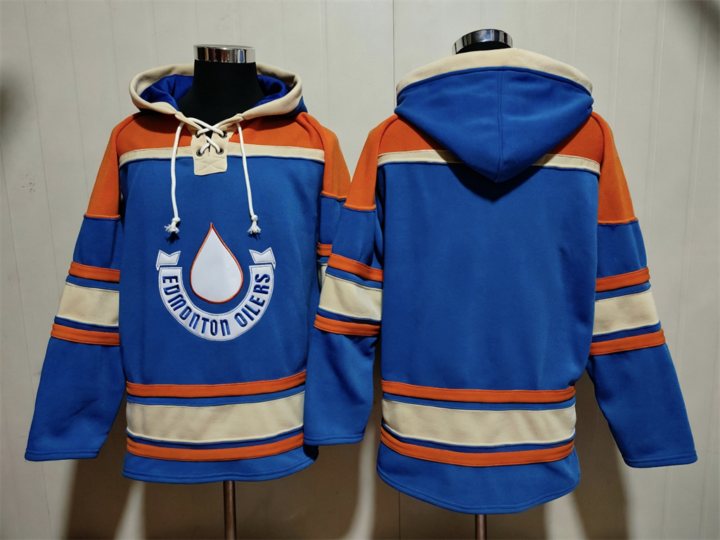 Men's Connor McDavid Edmonton Oilers Heritage Classic Royal Jersey Ageless Must-Have Lace-Up Pullover Hoodie