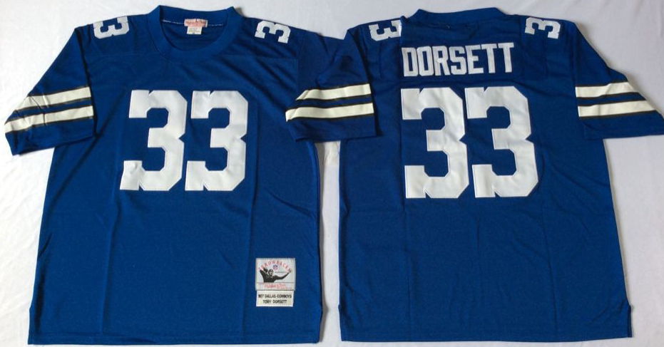 Men's Tony Dorsett #33 Dallas Cowboys White Navy Vintage Stitched Football Jersey