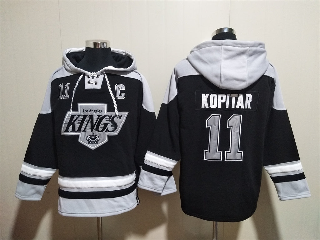 Men's Wayne Gretzky Los Angeles Kings Black Jersey Ageless Must-Have Lace-Up Pullover Hoodie