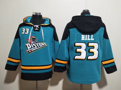 Men's Grant Hill Detroit Pistons Teal Ageless Must-Have Lace-Up Pullover Hoodie