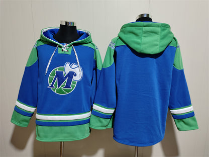 Men's Kyrie Irving Dallas Mavericks Blank Blue Pullover Hoodie