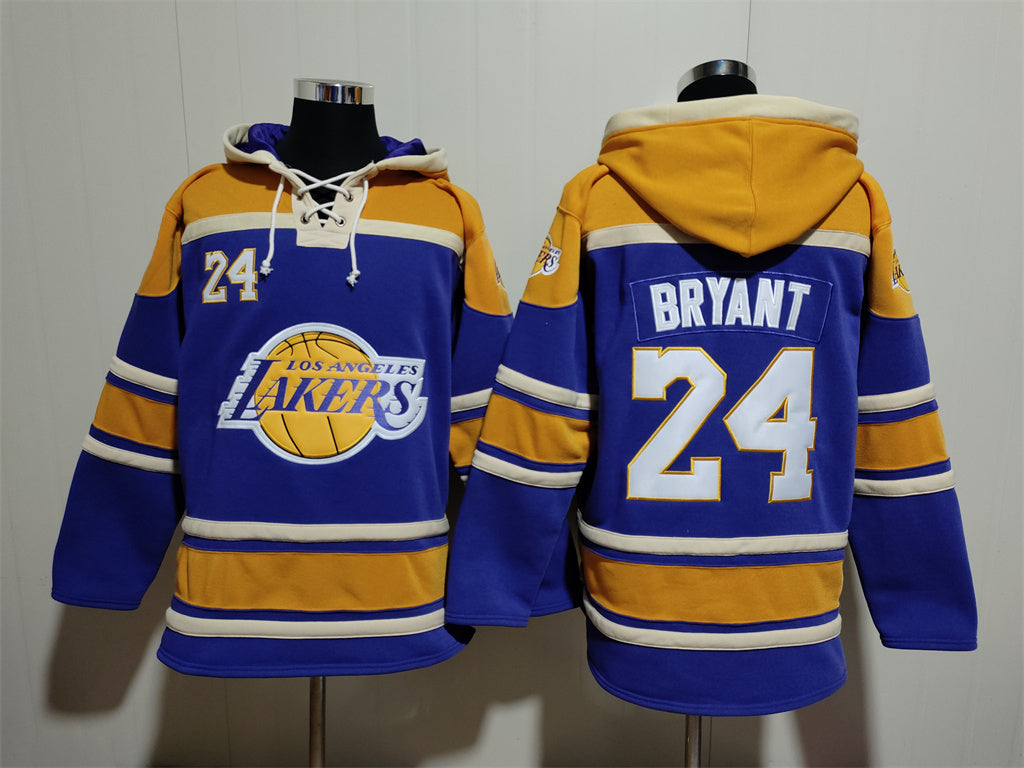 Men's Kobe Bryant Los Angeles Lakers Blank Purple Pullover Hoodie