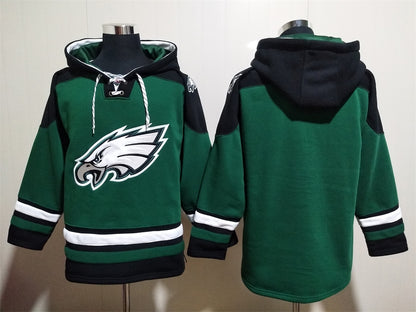 Men's Saquon Barkley Jalen Hurts Philadelphia Eagles Midnight Green Ageless Must-Have Lace-Up Pullover Hoodie
