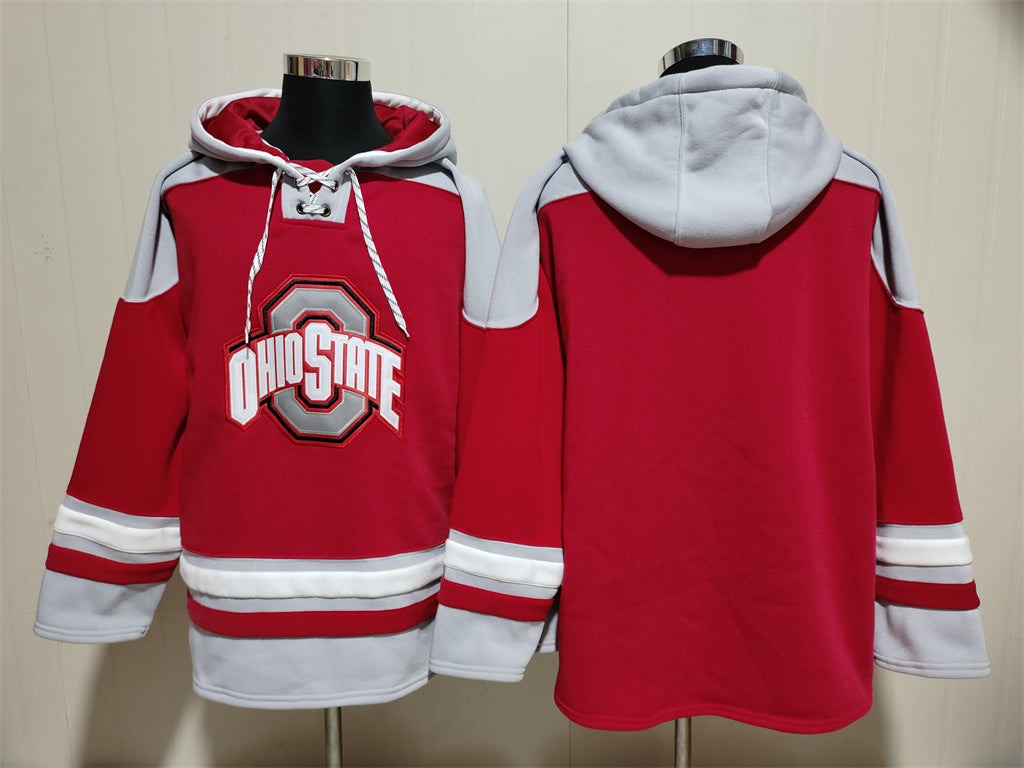 Men's Ohio State Buckeyes Blank Scarlet Pullover Hoodie