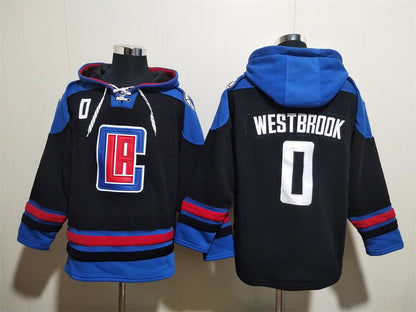 Men's Kawhi Leonard LA Clippers Black Ageless Must-Have Lace-Up Pullover Hoodie