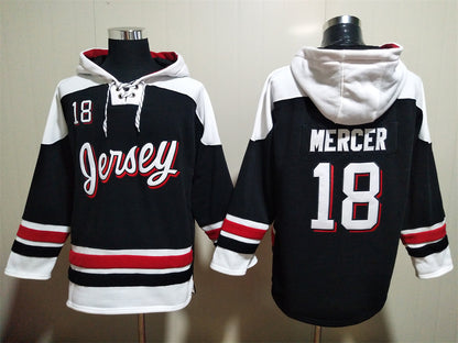 Men's Nico Hischier New Jersey Devils Alternate Black Jersey Ageless Must-Have Lace-Up Pullover Hoodie