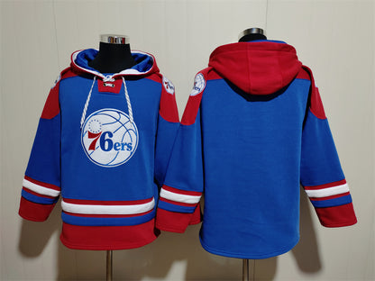 Men's LeBron James Philadelphia 76ers Blank Royal Pullover Hoodie