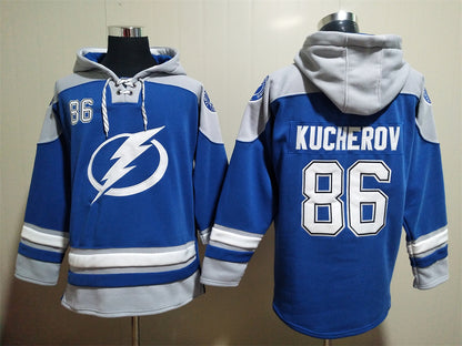 Men's Steven Stamkos Tampa Bay Lightning Blue Jersey Ageless Must-Have Lace-Up Pullover Hoodie