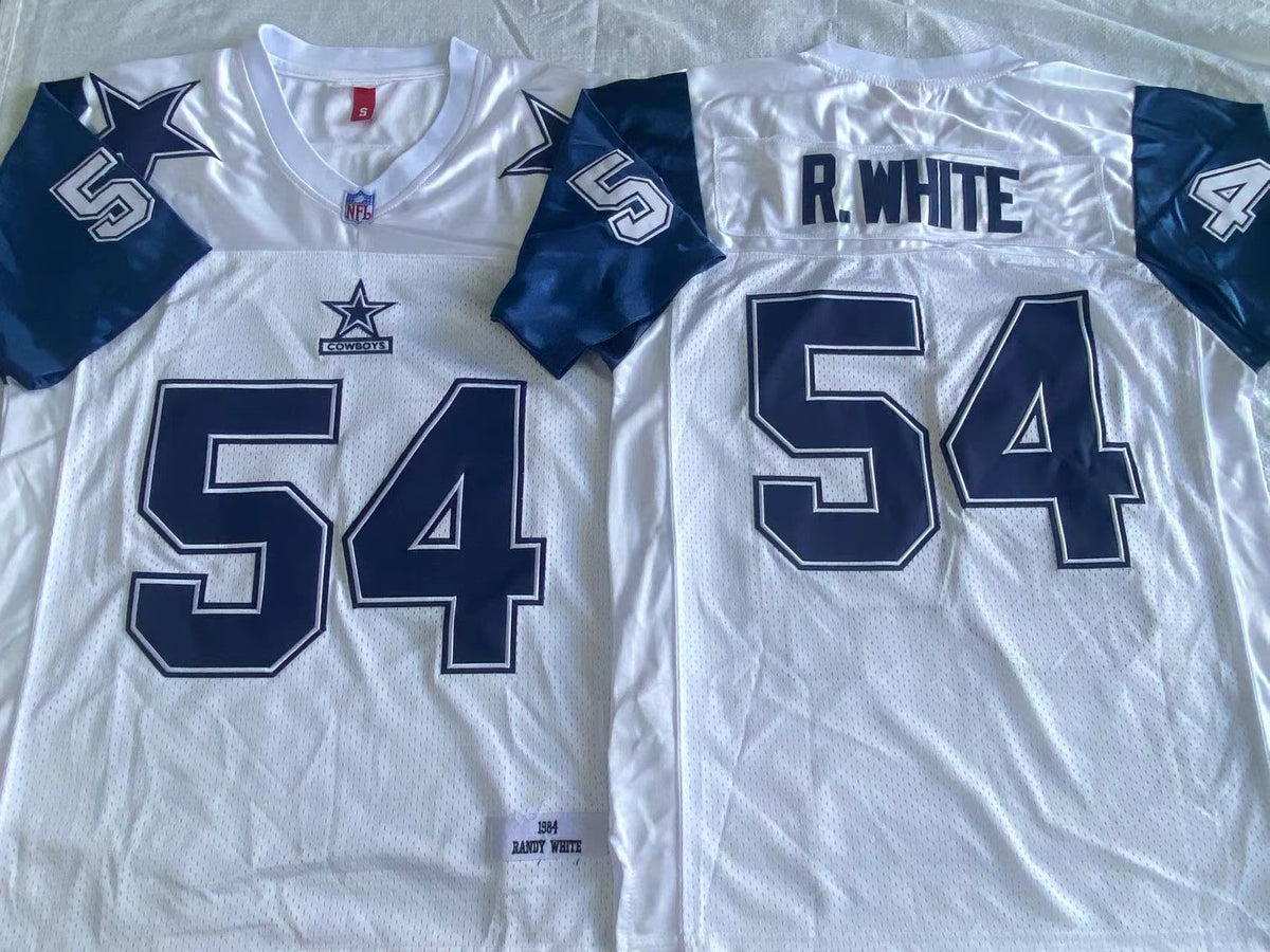 Men's Randy White #54 Dallas Cowboys White Navy Vintage Stitched Football Jersey
