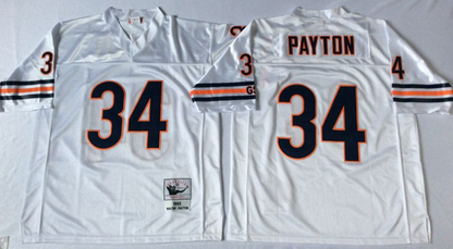 Men's Walter Payton #34 Chicago Bears White Navy Vintage Stitched Football Jersey