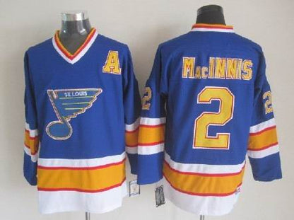 Men's Brett Hull Chris Pronger St. Louis Blues Blue Vintage Stitched Hockey Jersey