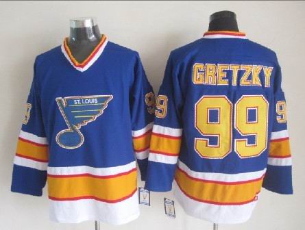 Men's Brett Hull Chris Pronger St. Louis Blues Blue Vintage Stitched Hockey Jersey