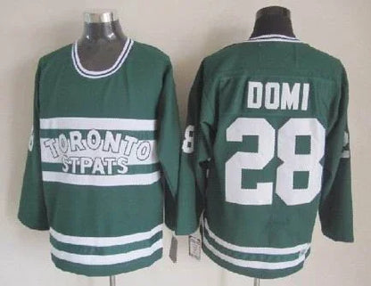 Men's Maple Leafs #28 Tie Domi Throwback Stitched Hockey Jersey