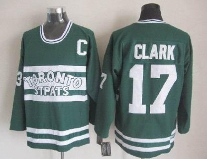 Men's Maple Leafs #17 Wendel Clark Throwback Stitched Hockey Jersey