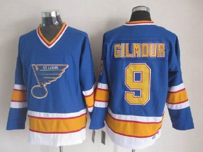 Men's Brett Hull Chris Pronger St. Louis Blues Blue Vintage Stitched Hockey Jersey