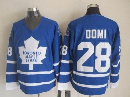 Men's Maple Leafs #28 Tie Domi Throwback Stitched Hockey Jersey