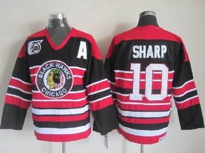 Men's Retro Chicago Blackhawks Black 1940's 75TH CCM Vintage Stitched Hockey Jersey