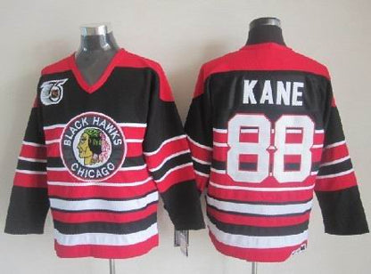 Men's Retro Chicago Blackhawks Black 1940's 75TH CCM Vintage Stitched Hockey Jersey