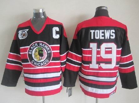 Men's Retro Chicago Blackhawks Black 1940's 75TH CCM Vintage Stitched Hockey Jersey