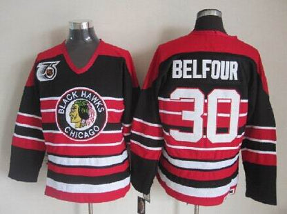Men's Retro Chicago Blackhawks Black 1940's 75TH CCM Vintage Stitched Hockey Jersey