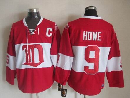 Men's Retro Detroit Red Wings Red 2009 Winter Classic CCM Vintage Stitched Hockey Jersey