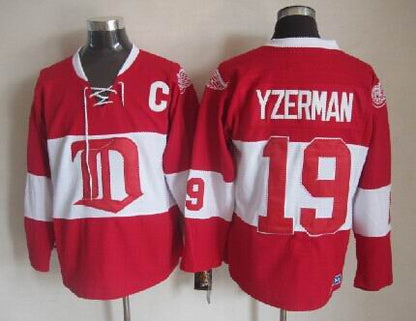 Men's Retro Detroit Red Wings Red 2009 Winter Classic CCM Vintage Stitched Hockey Jersey