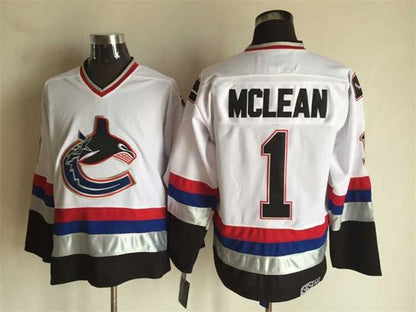 Men's Retro Vancouver Canucks Kirk McLean White 1998-99 CCM Vintage Stitched Hockey Jersey