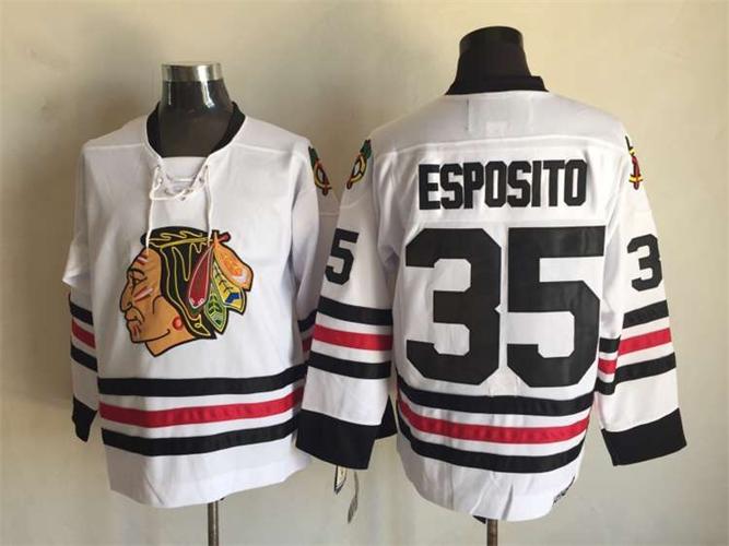 Men's Retro Blackhawks White Vintage Stitched Hockey Jersey