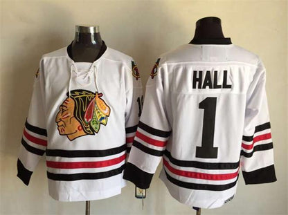 Men's Retro Blackhawks White Vintage Stitched Hockey Jersey