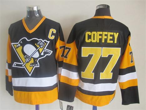Men's Retro Mario Lemieux #66 Pittsburgh Penguins Black CCM Vintage Stitched Hockey Jersey
