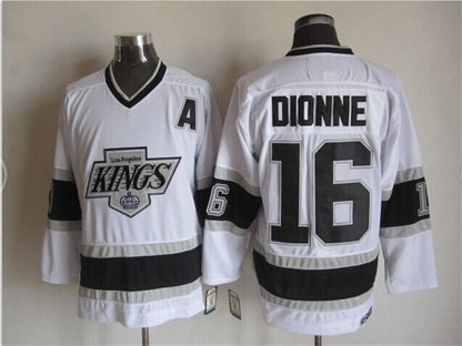 Men'sMarcel Dionne #16 Los Angeles Kings Black White Gold Purple Vintage Stitched Hockey Jersey