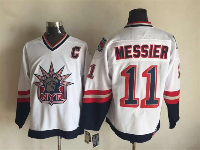 Men's Mark Messier #11 New York Rangers Navy Blue White Vintage Stitched Hockey Jersey