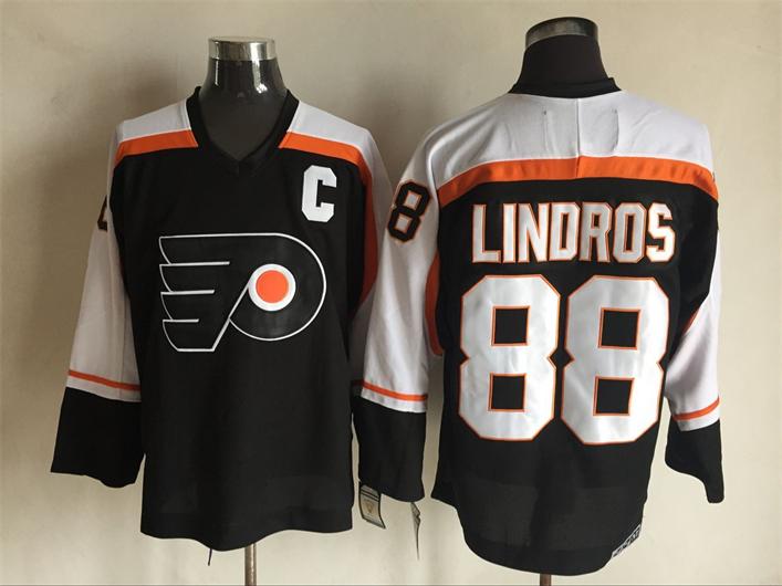 Men's Retro Eric Lindros #88 Philadelphia Flyers 1996-97 Black CCM Vintage Stitched Hockey Jersey