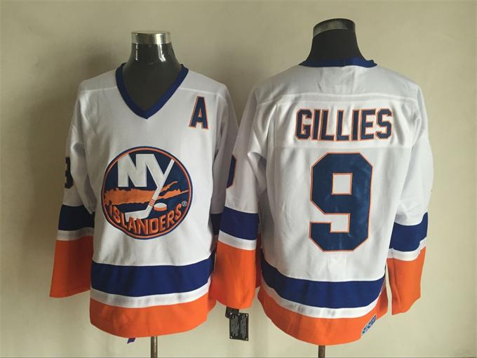 Men's Retro Clark Gillies Islanders White CCM Vintage Stitched Hockey Jersey