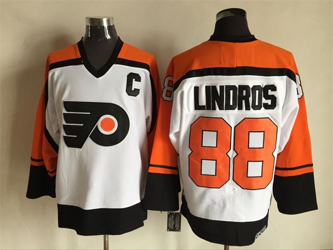 Men's Retro Eric Lindros #88 Philadelphia Flyers 1996-97 White CCM Vintage Stitched Hockey Jersey