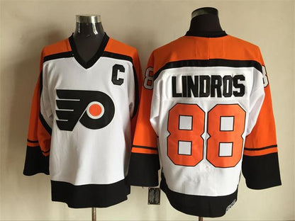 Men's Retro Eric Lindros #88 Philadelphia Flyers 1996-97 White CCM Vintage Stitched Hockey Jersey