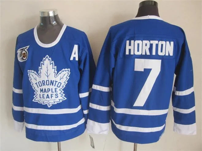Men's Maple Leafs #7 Tim Horton Throwback Stitched Hockey Jersey