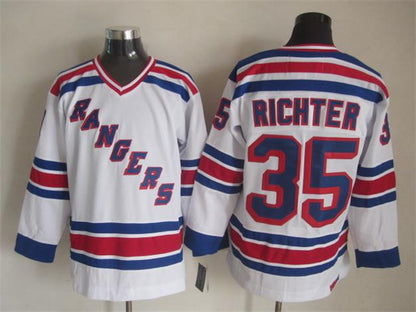 Men's Mike Richter #35 New York Rangers Navy Blue White Vintage Stitched Hockey Jersey