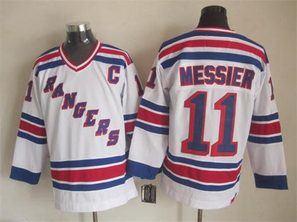 Men's Mark Messier #11 New York Rangers Navy Blue White Vintage Stitched Hockey Jersey